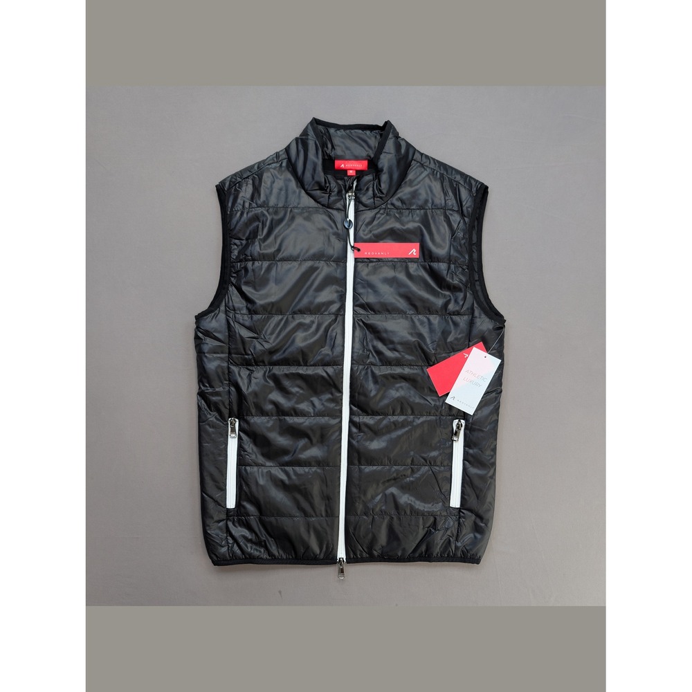 NWT Redvanly Bolton Vest Black Medium Lightweight Golf Full Zip